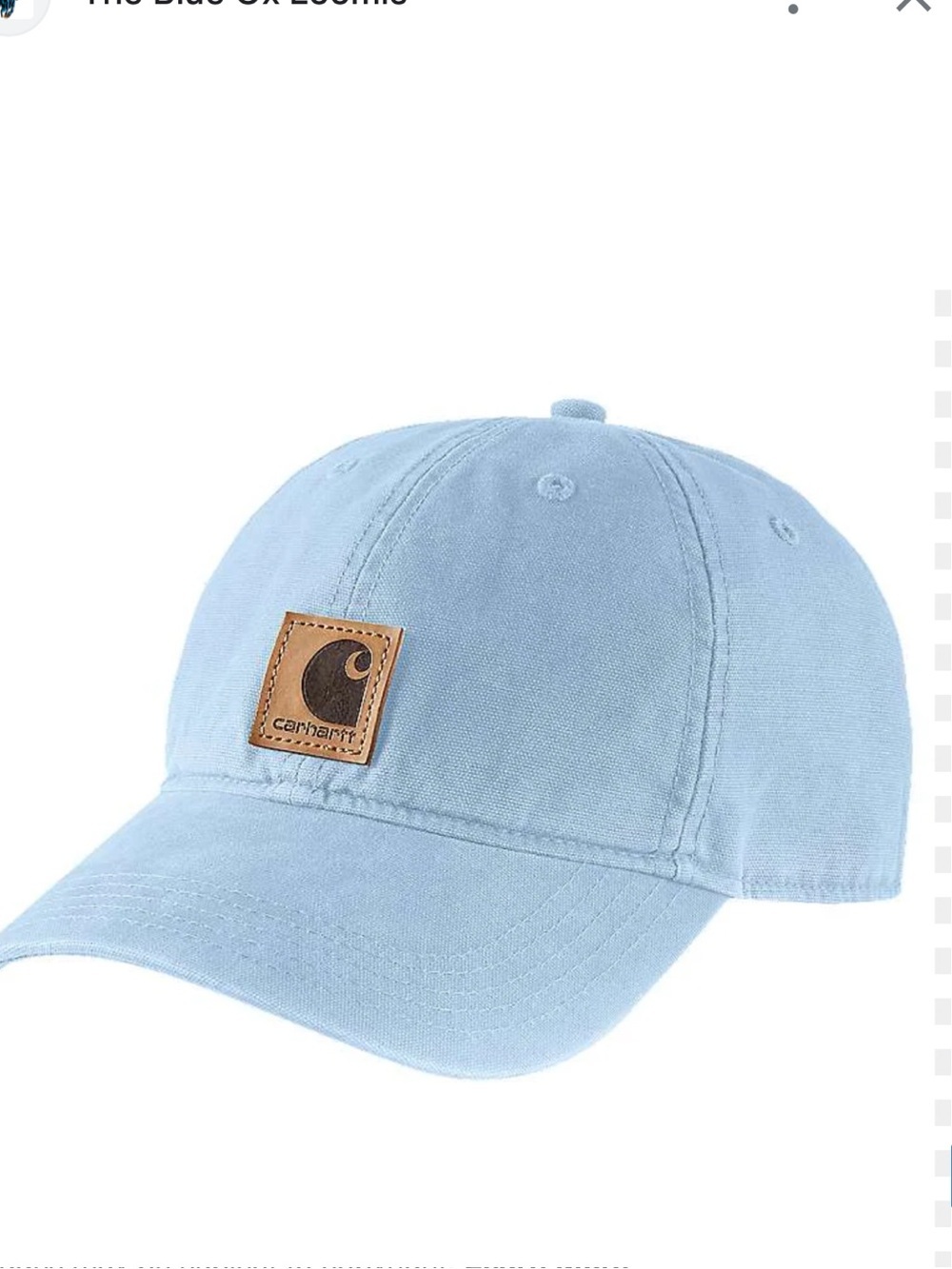 Carhartt Pale Blue Canvas Hat with Leather Patch